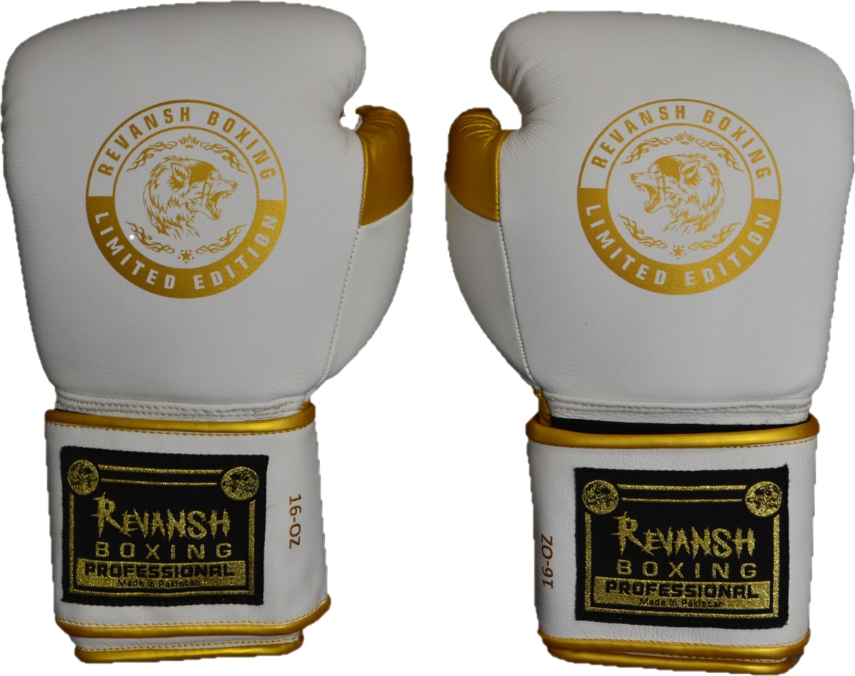 REVANSH Боксерские перчатки REVANSH PRO Gold, бело-золотой, натуральная  кожаПерчаткиСпортивные товары оптом