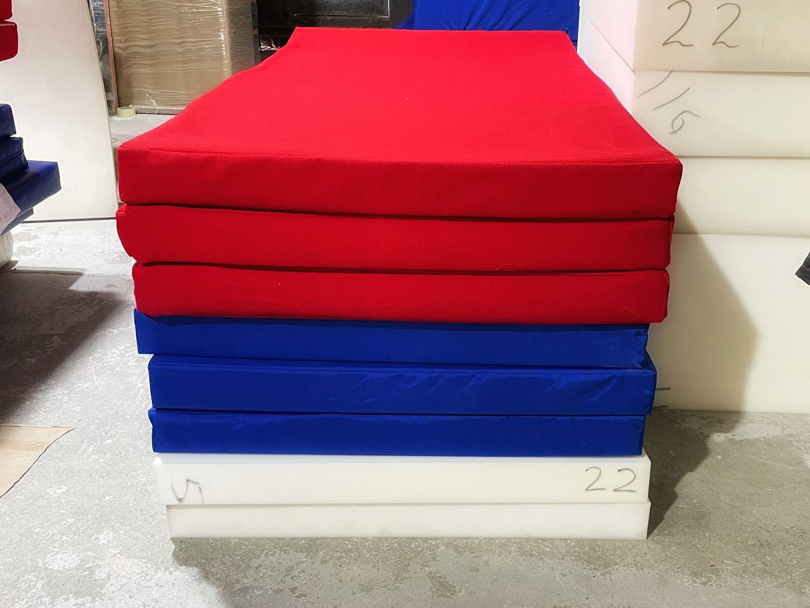 Гимнастические маты 2х1х0,1м хлопковая ткань бежевая