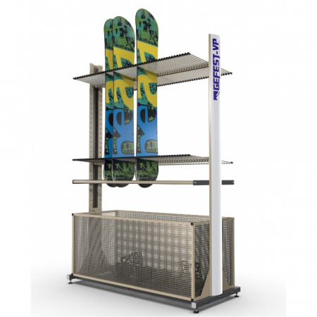 Стеллаж Премиум СП-2 для сноубордов, двухсторонний.